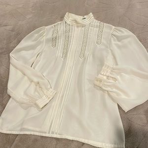 Vintage Casual Corner Sheer Lace Blouse - 7